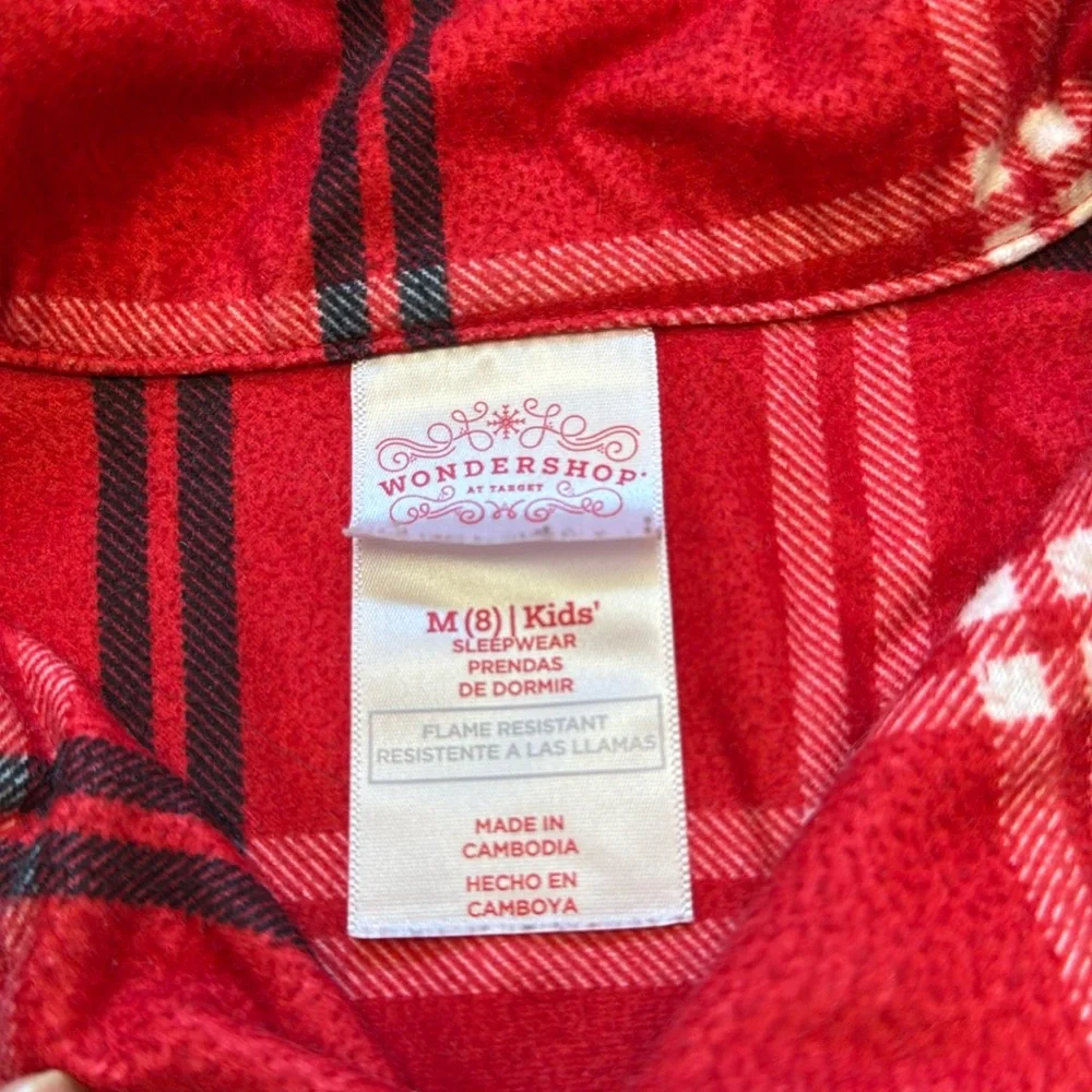 Size 8 Wondershop at Target Holiday Christmas pajamas plaid print
